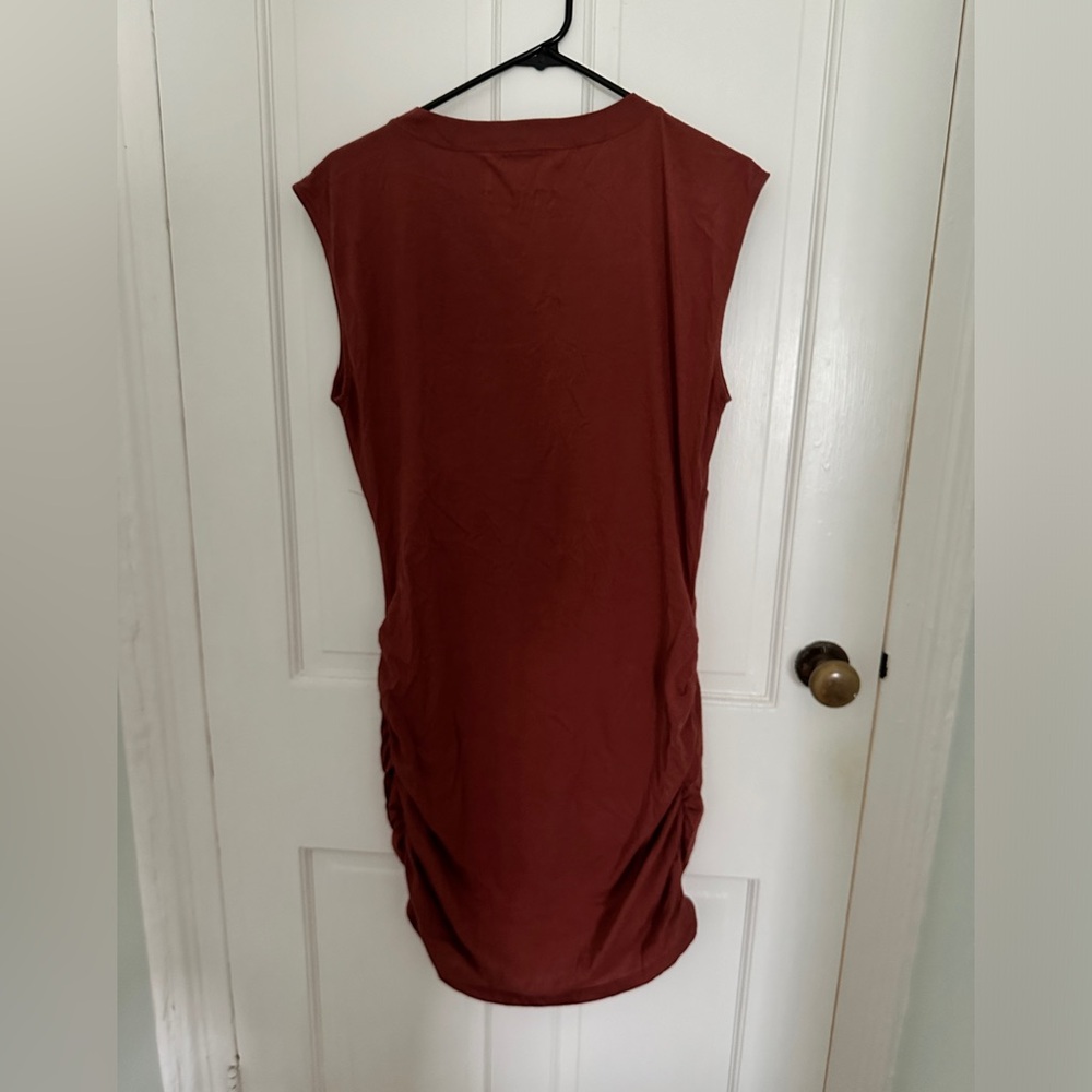 Free People Beach Jacinta Cotton Mini Dress in Maple Syrup M - Picture 5 of 8